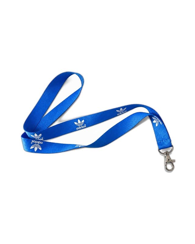 Adidas — blue lanyard white logo