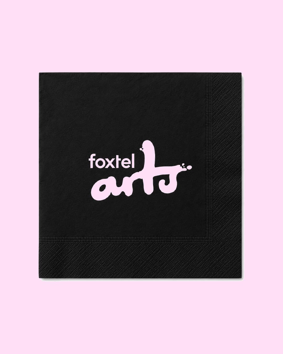 Foxtel — Foxtel Arts black cocktail napkin
