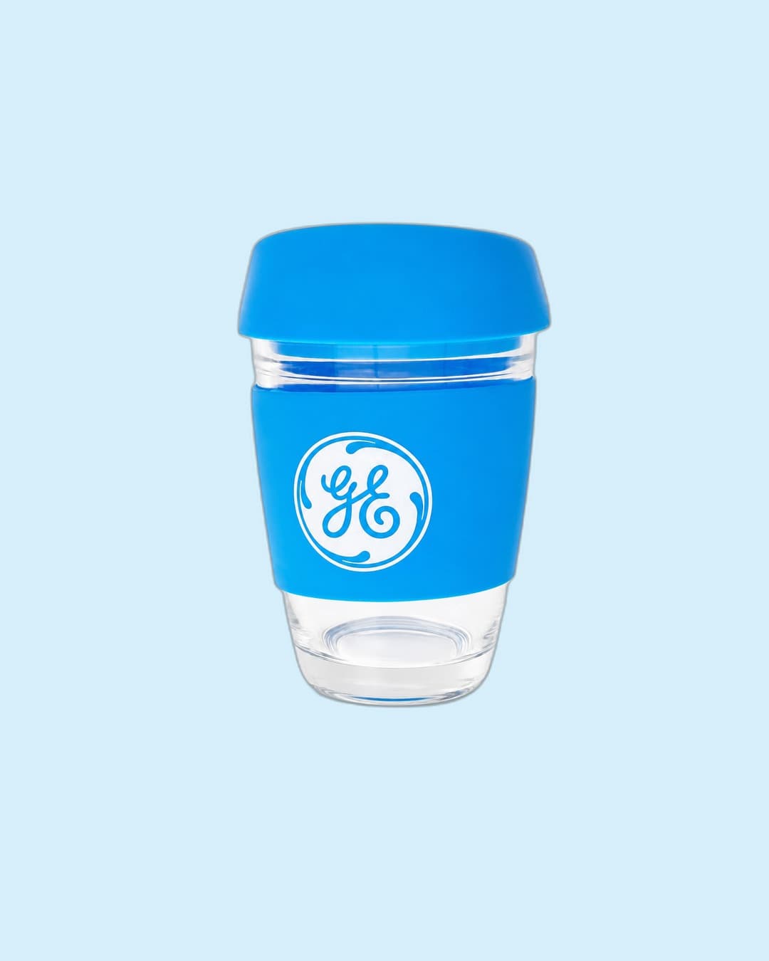 General Electric — GE Insurance glass travel mug