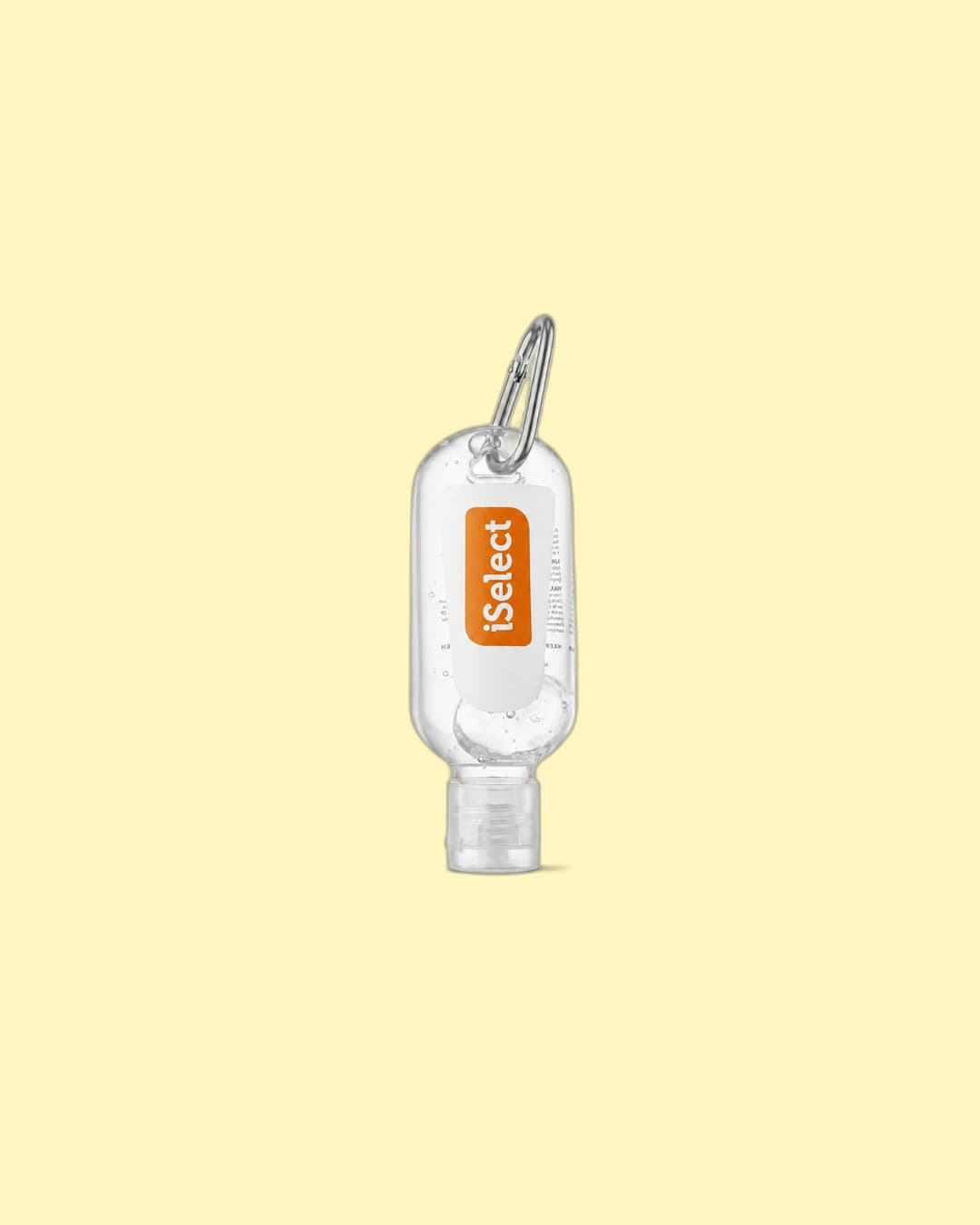 iSelect — Carabiner-clip hand sanitiser bottle