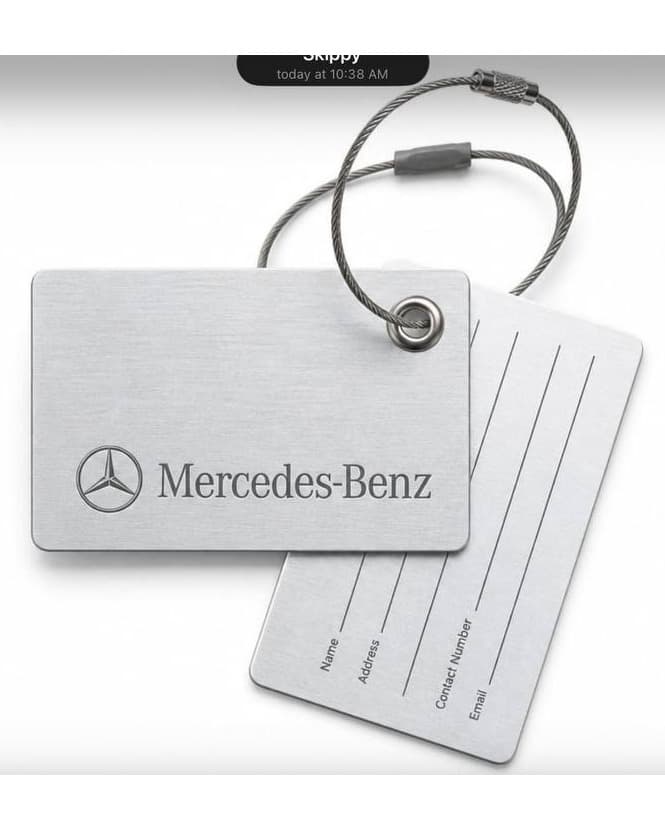 Mercedes-Benz — Brushed-silver luggage tag with three-pointed star