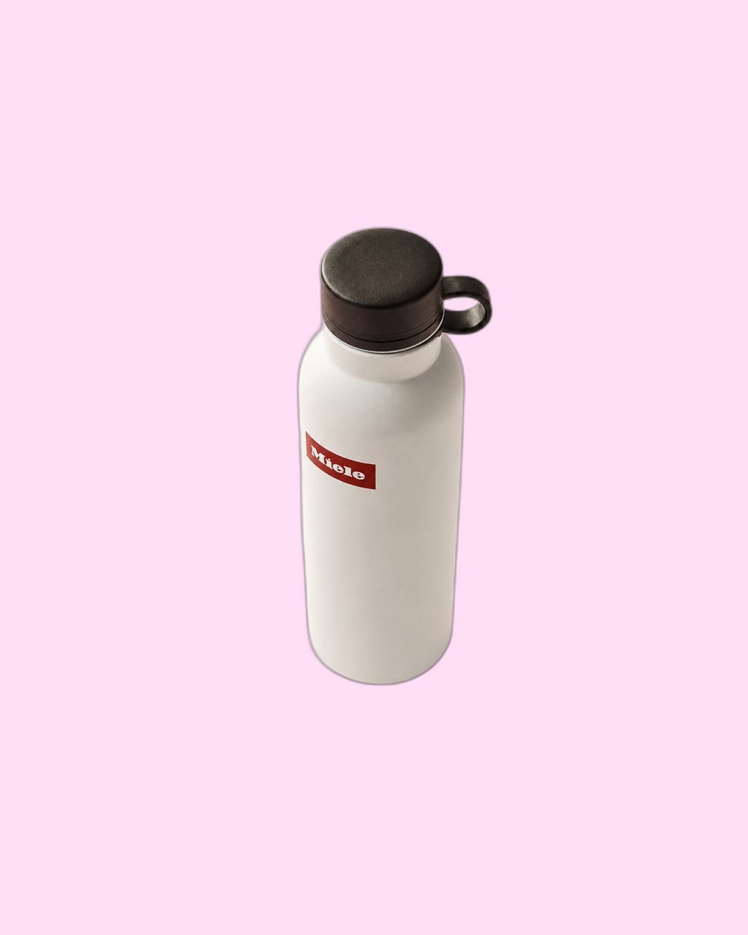 Miele — White water bottle with Miele red wordmark