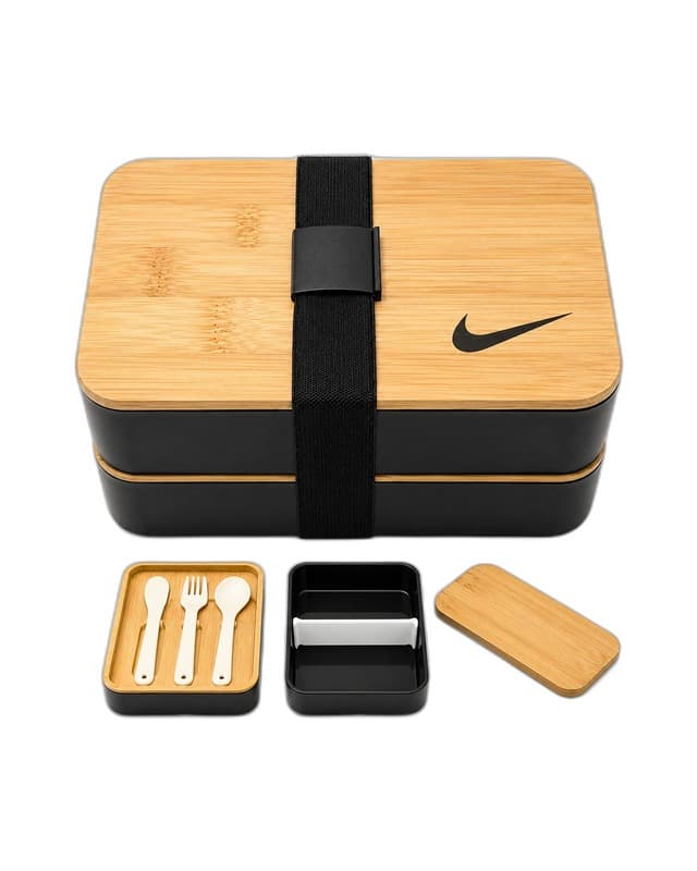 Nike Bento — bamboo lid bento with cutlery