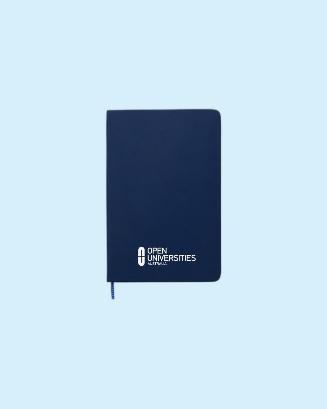 Open Universities Australia — Navy hardback notebook with embossed capsule mark