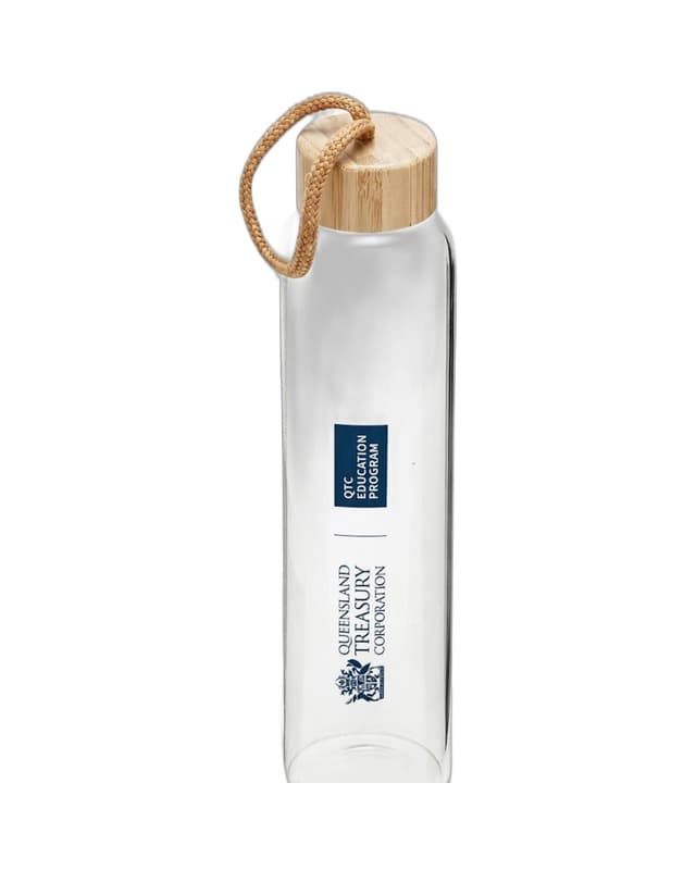 QTC Education Program — borosilicate glass bamboo lid bottle