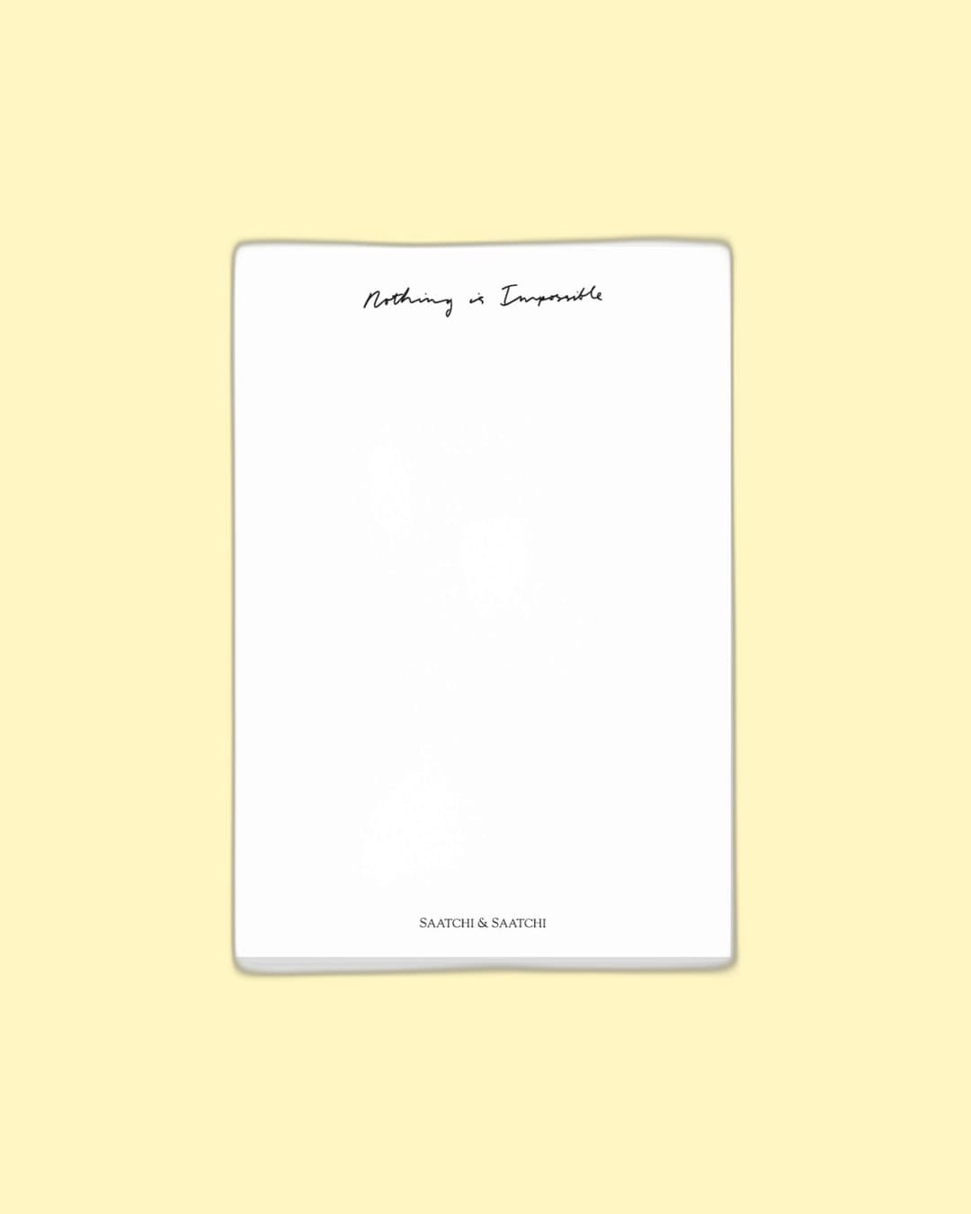Saatchi & Saatchi — Nothing is Impossible notepad