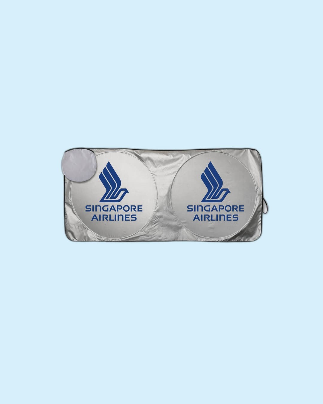 Singapore Airlines — Silver car sunshade with Singapore Airlines bird mark