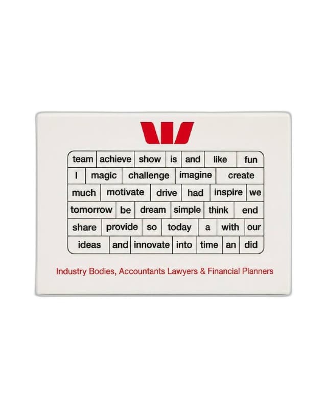 Westpac — magnetic poetry tile set