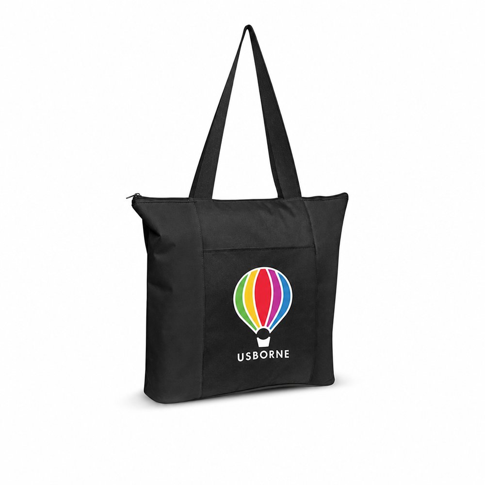 Damask Zippered 600D Polyester Gusset Tote