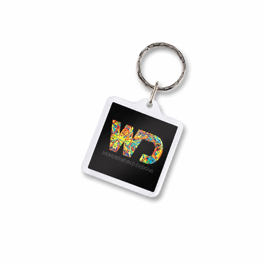 Square Acrylic Keyrings, Custom Full Colour Print