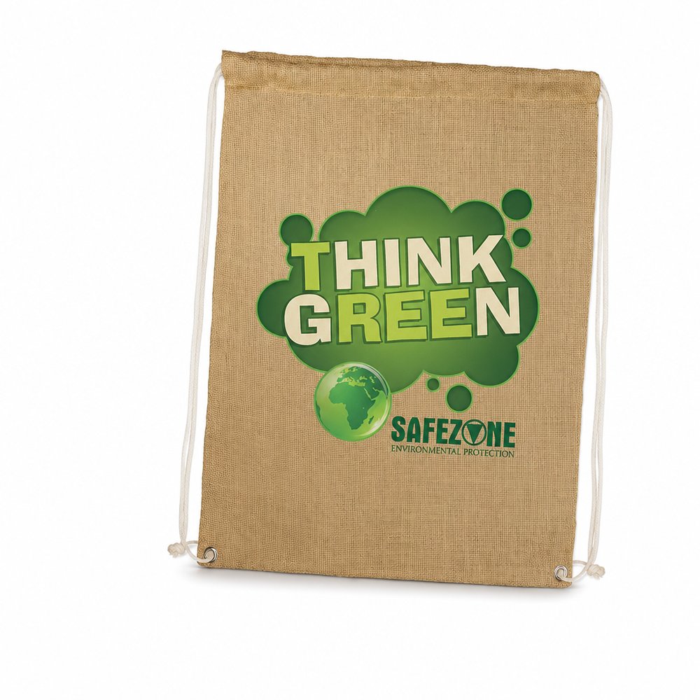Eco Jute Drawstring Backpack — Custom Branded