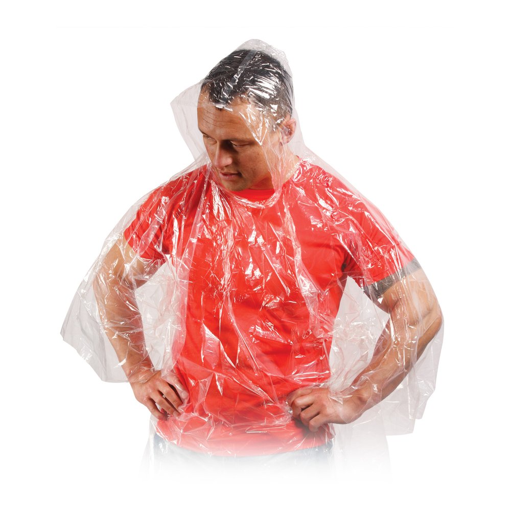 Compact Clear Emergency Rain Poncho