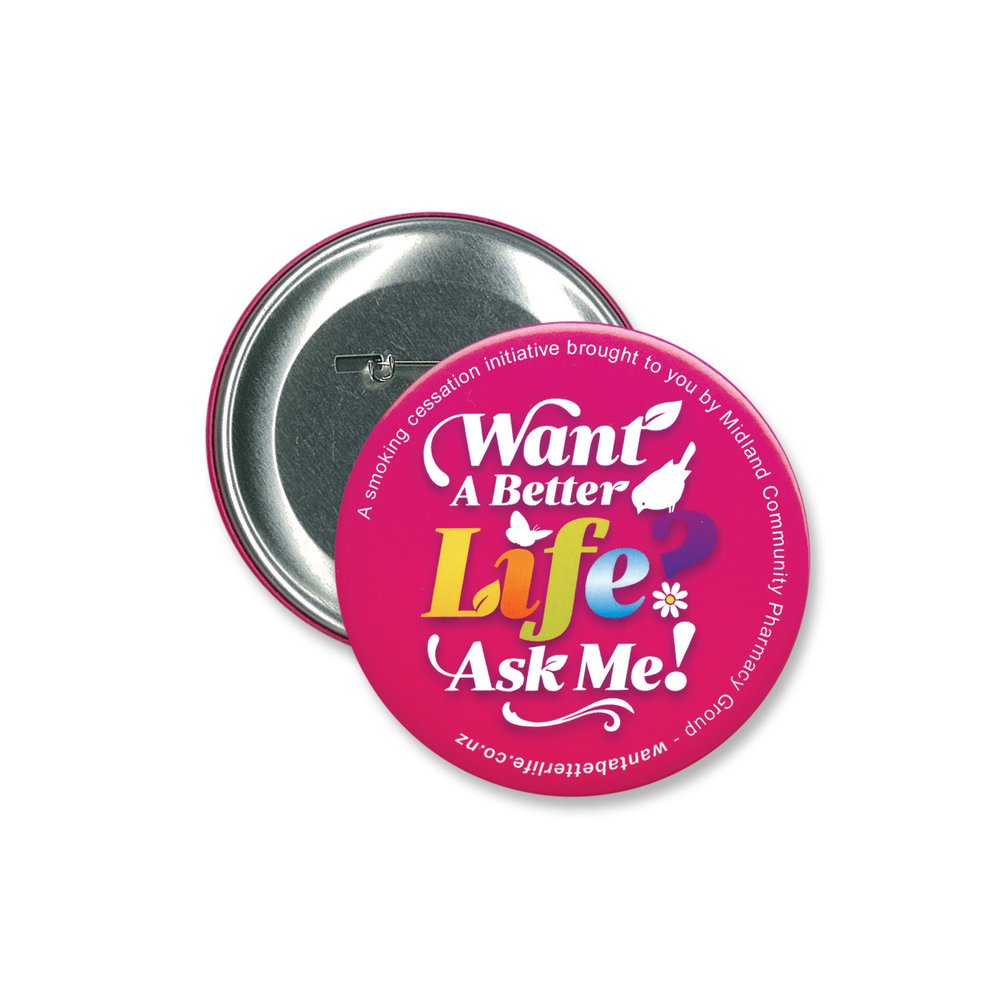 Large Round Tin Button Badge
