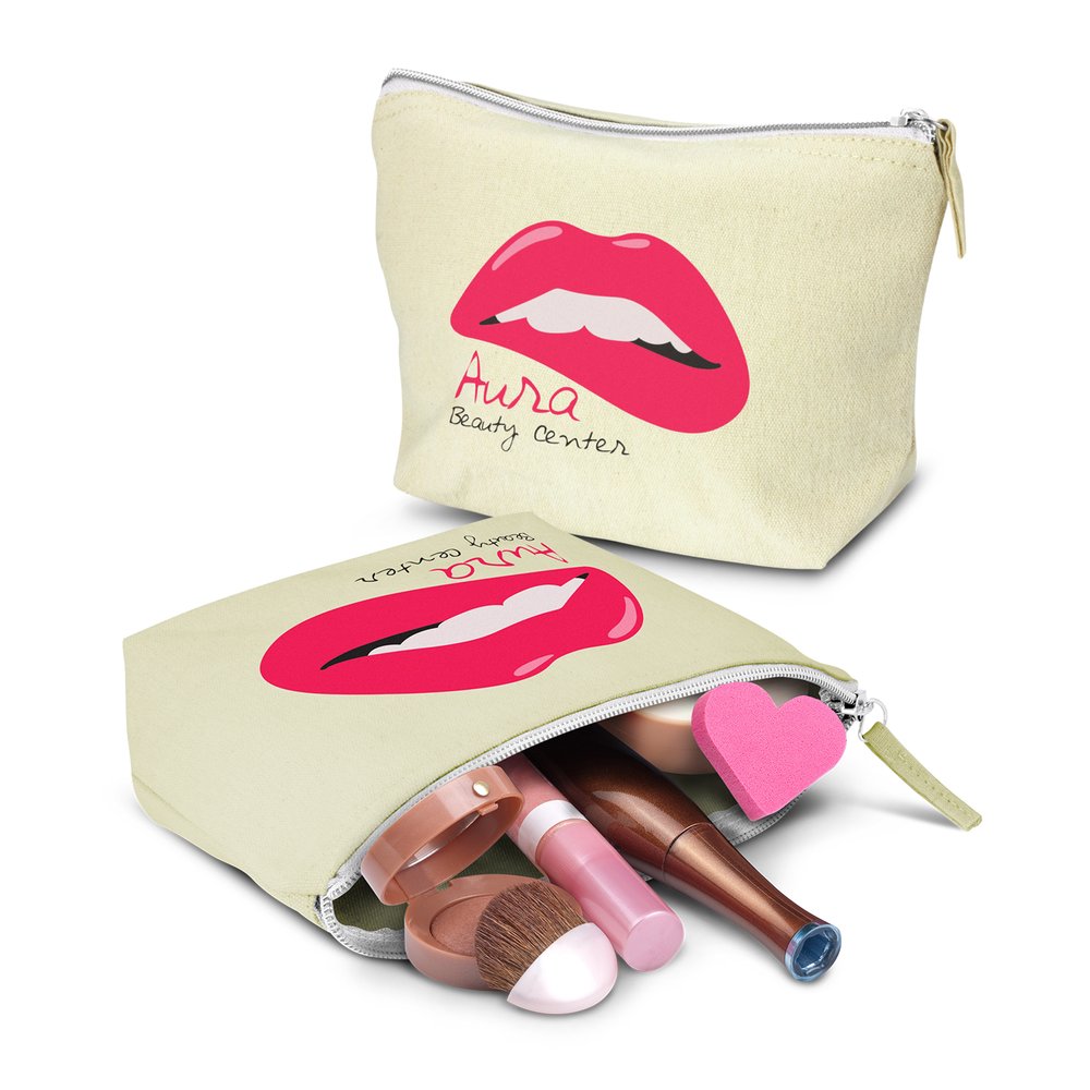 Natural Canvas Cosmetic Pouch - Medium