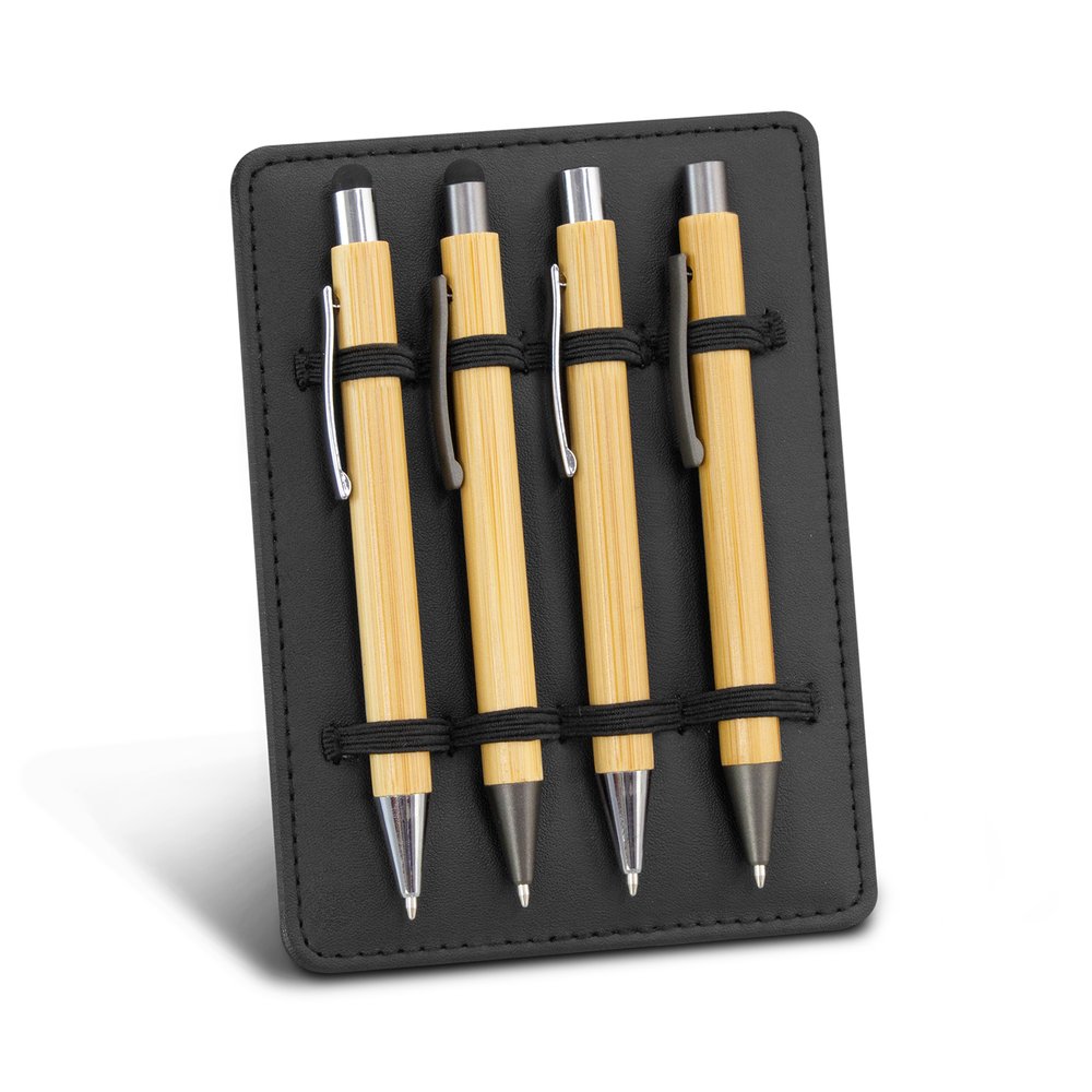 Black PU Pop-Up Four-Pen Display Stand