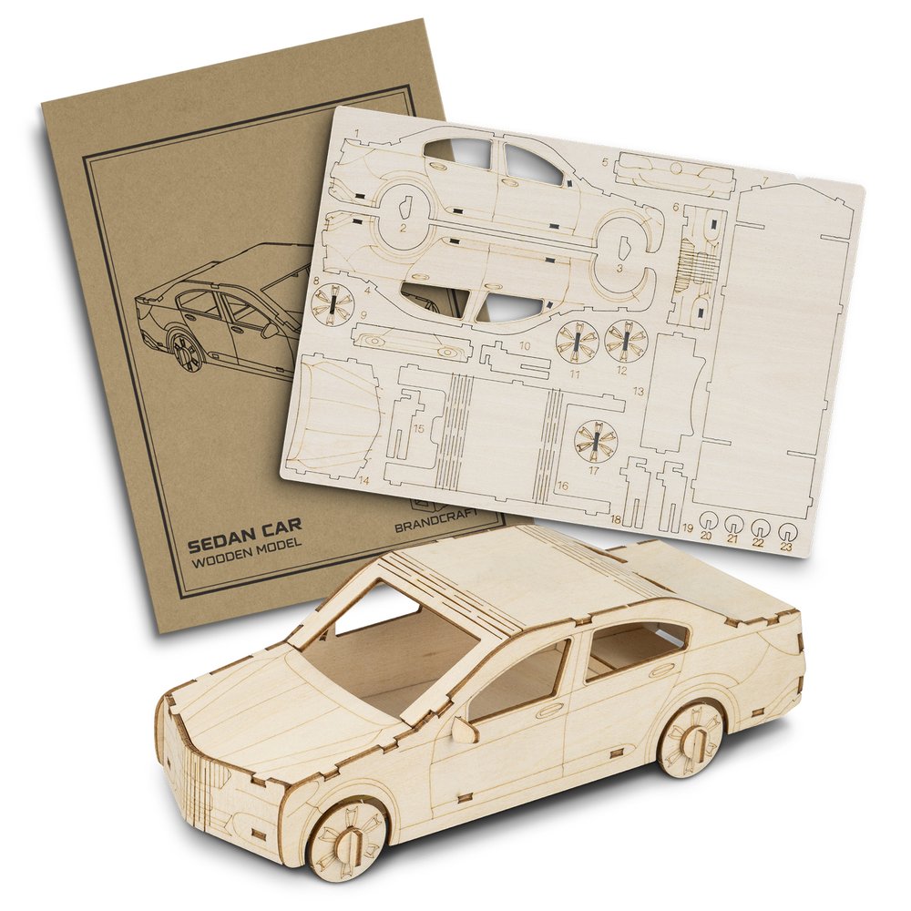 BRANDCRAFT Basswood Sedan Model Kit