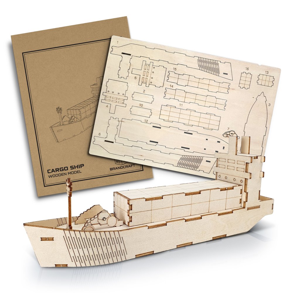 Basswood Cargo Ship Model Kit