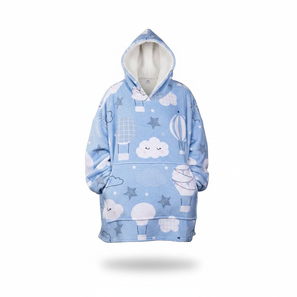 Sherpa-Lined Blanket Hoodie with Full Colour Print