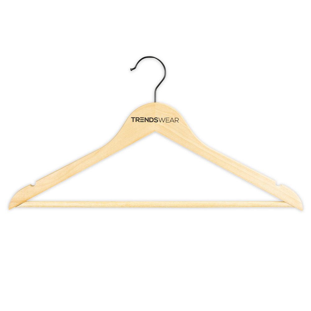 Natural Timber Garment Hanger with Trousers Bar