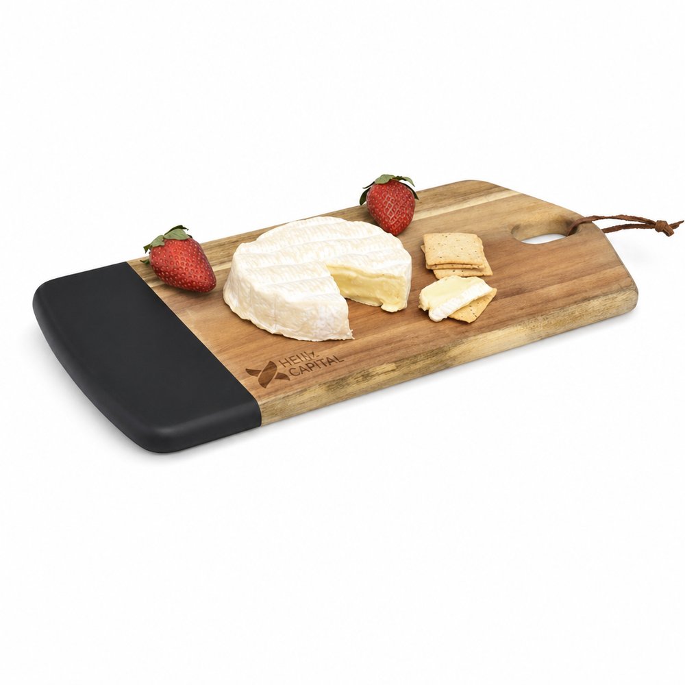 Acacia Wood Serving Board with Leather Strap