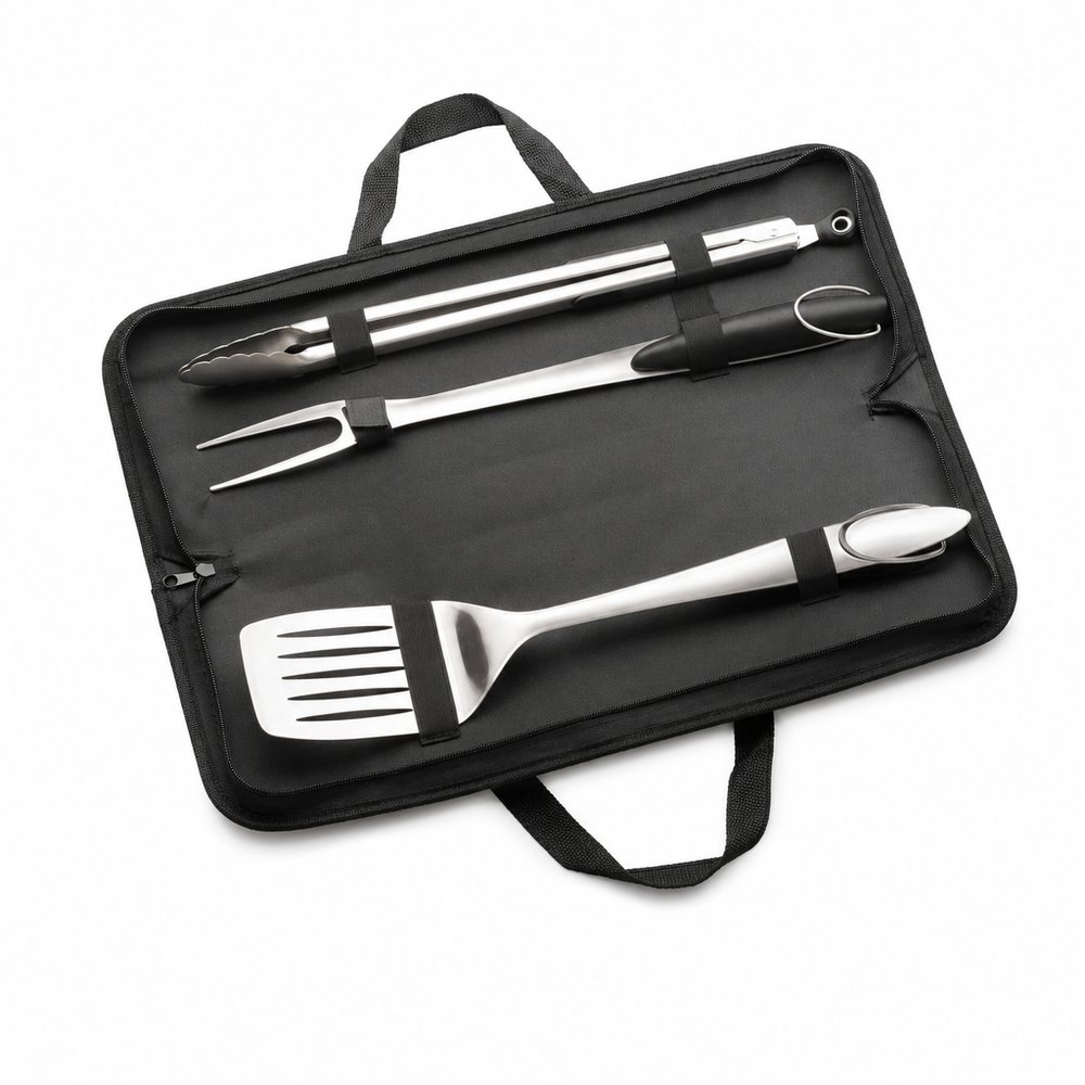 Bradley Stainless Steel BBQ Set — 3 Piece Branded Gift