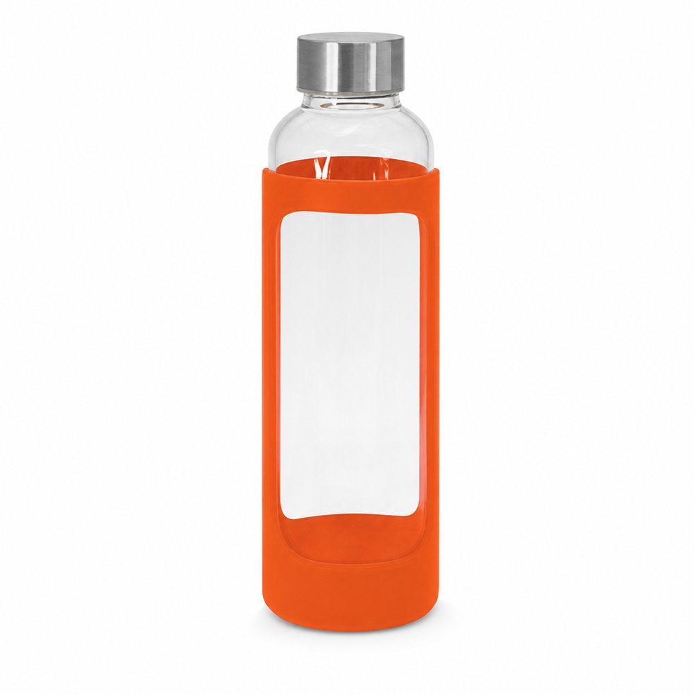 Borosilicate Glass Drink Bottle with Silicone Sleeve, 600ml