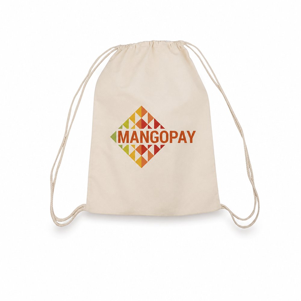 Calico Drawstring Backpack — Natural Cotton