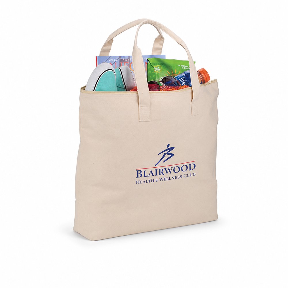 Elk Cotton Canvas Tote Bag with Zip Closure