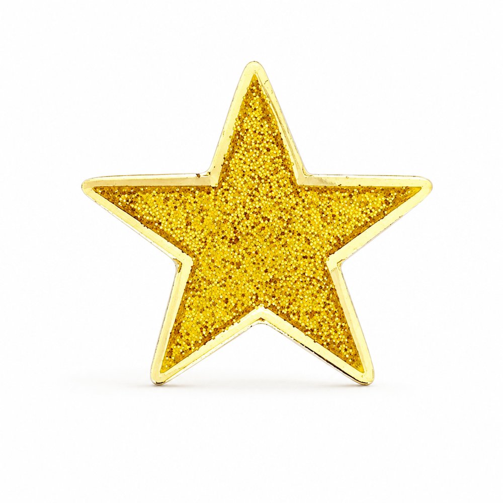 Glitter Metal Badges — Custom Shape Brooches