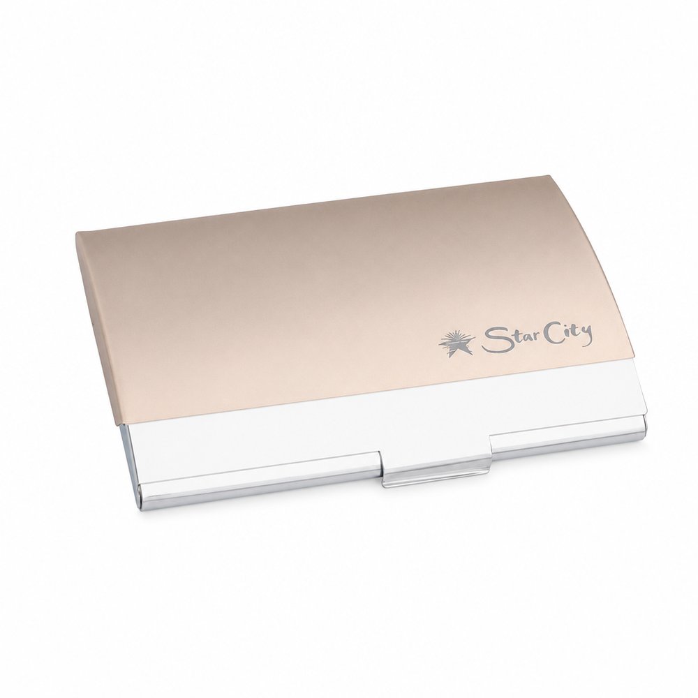 Executive Dual-Tone Metal Business Card Holder