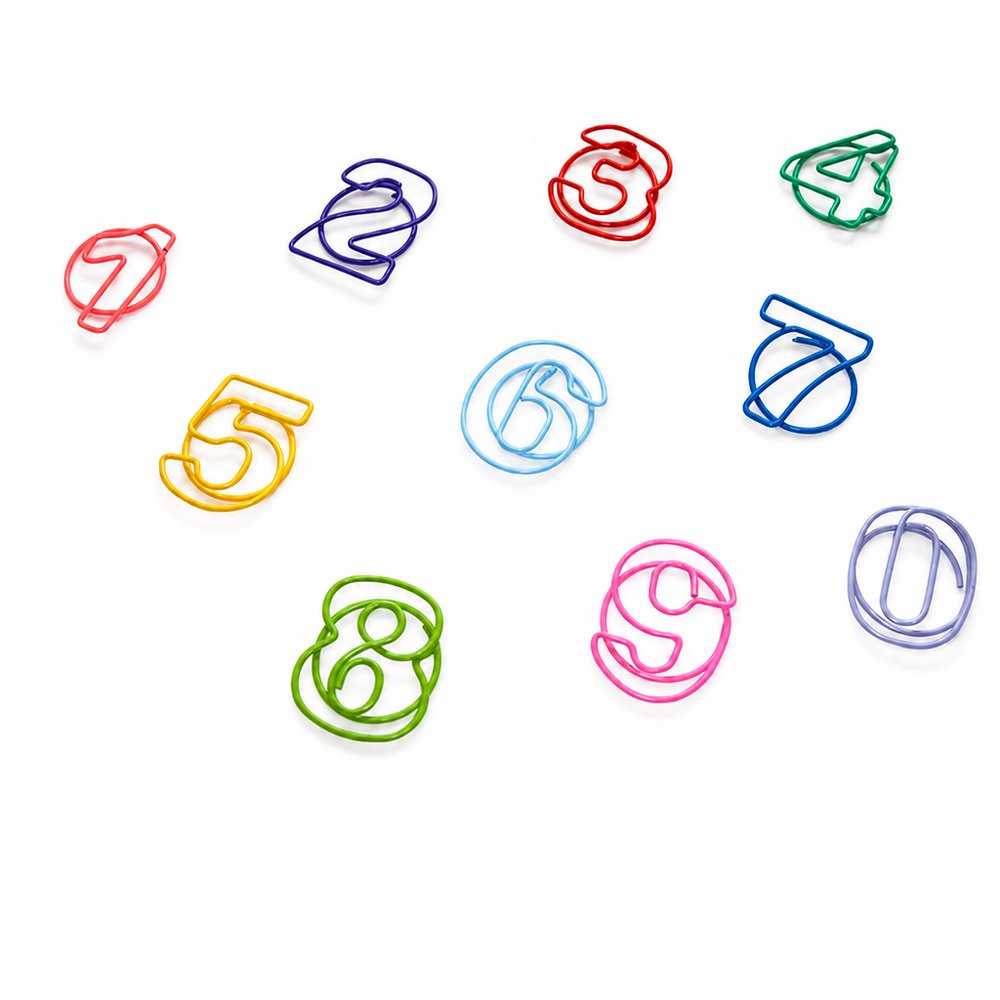Number Shaped Promotional Paper Clips