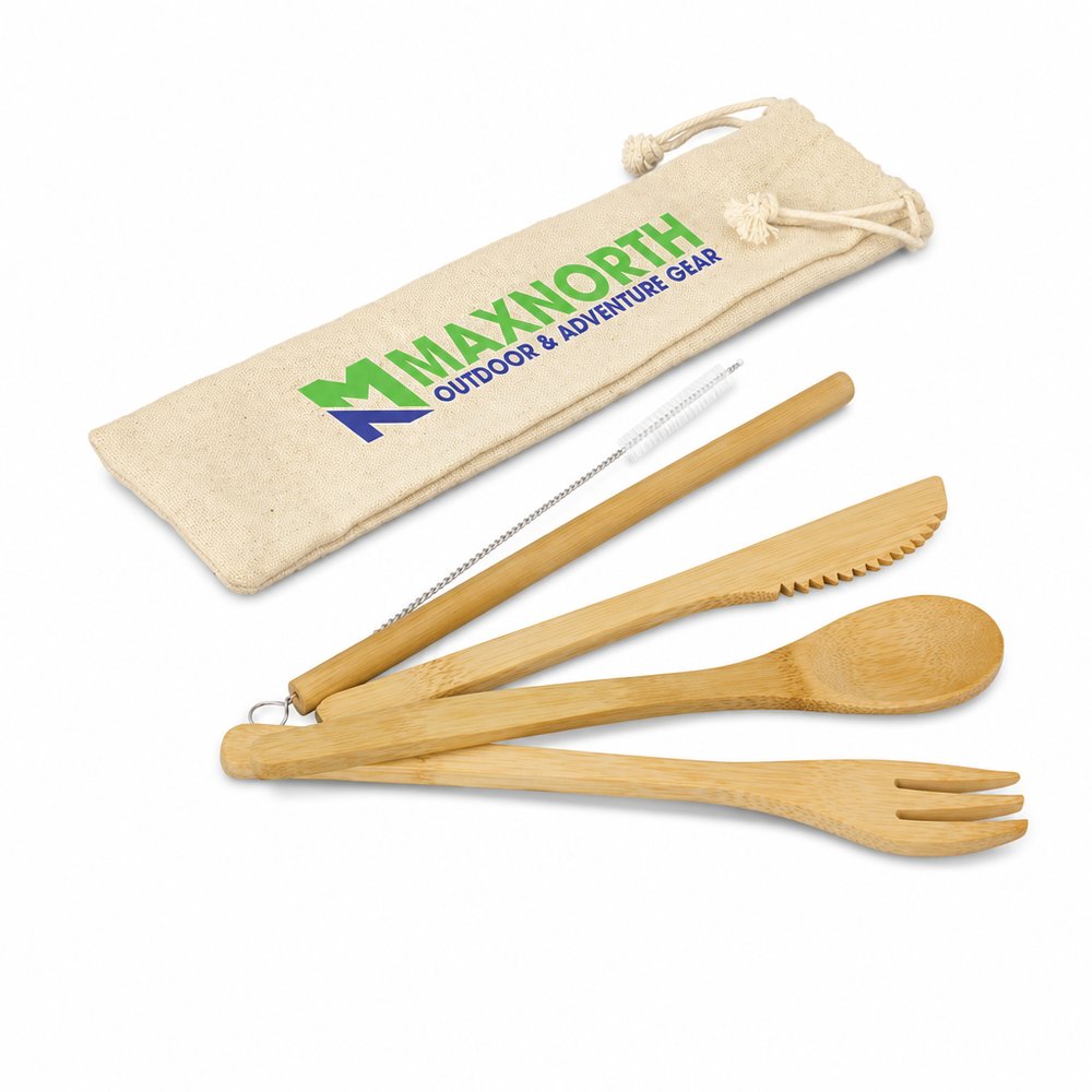 Eco Bamboo Cutlery Sets With Straw