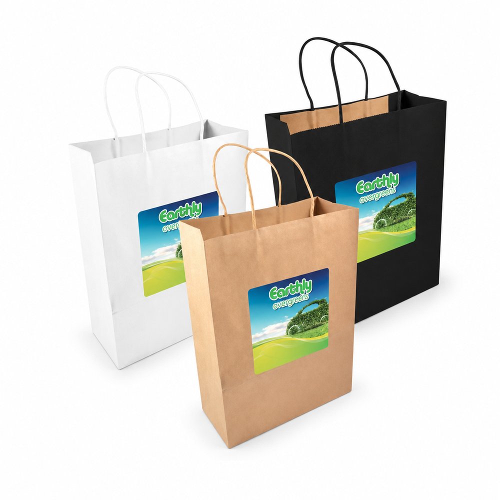 Branded Kraft Paper Bags — Large Eco Carry