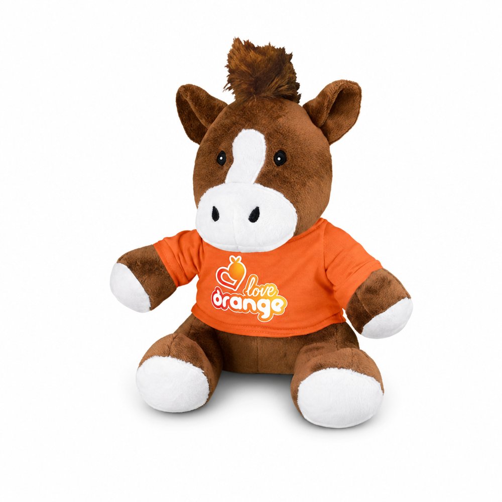 Branded Horse Plush Toy with Printed T-Shirt
