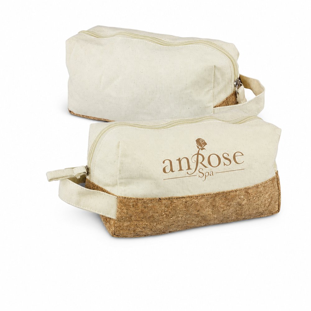 Personalised Canvas and Cork Base Toiletry Bag