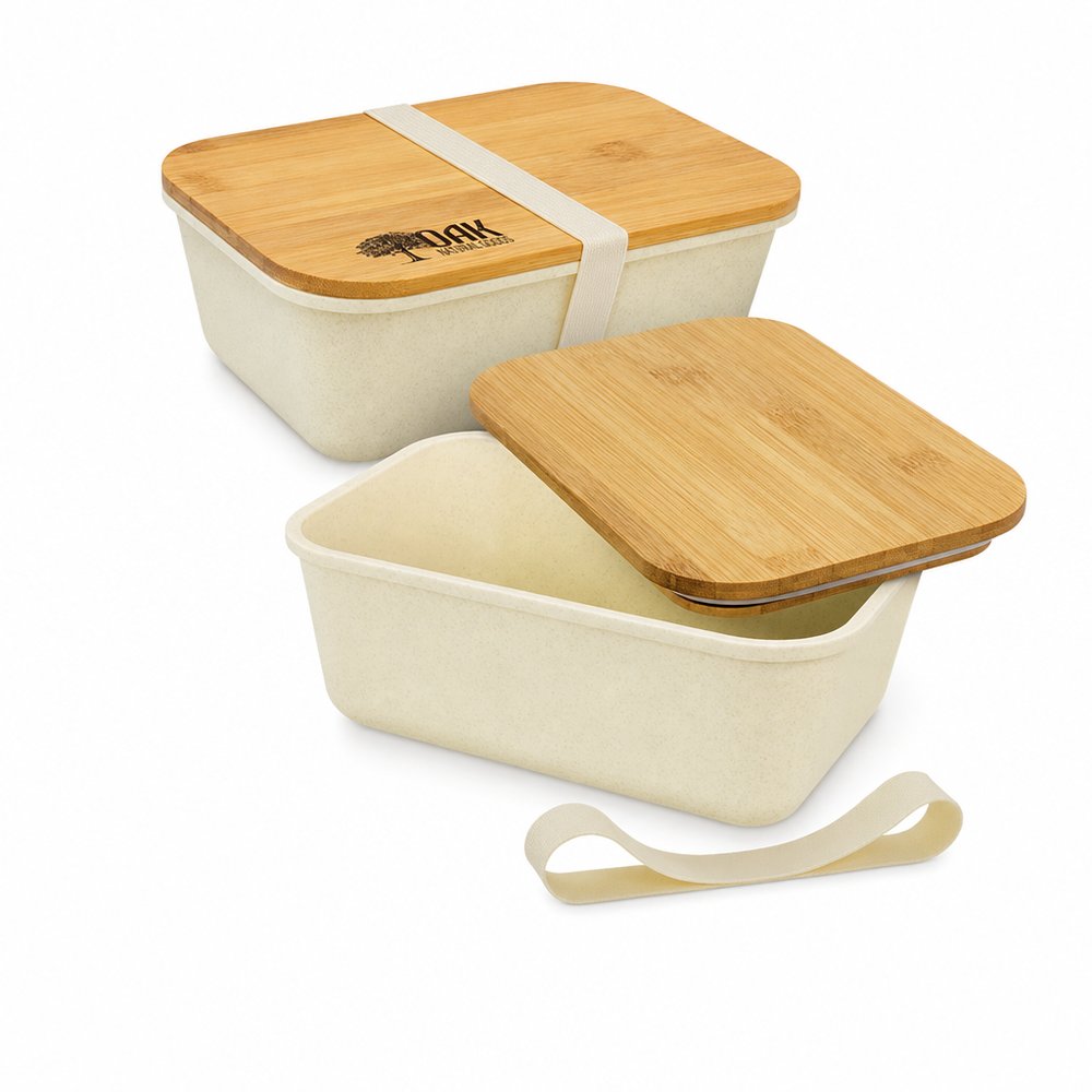 Wheat Straw Lunch Box with Bamboo Lid