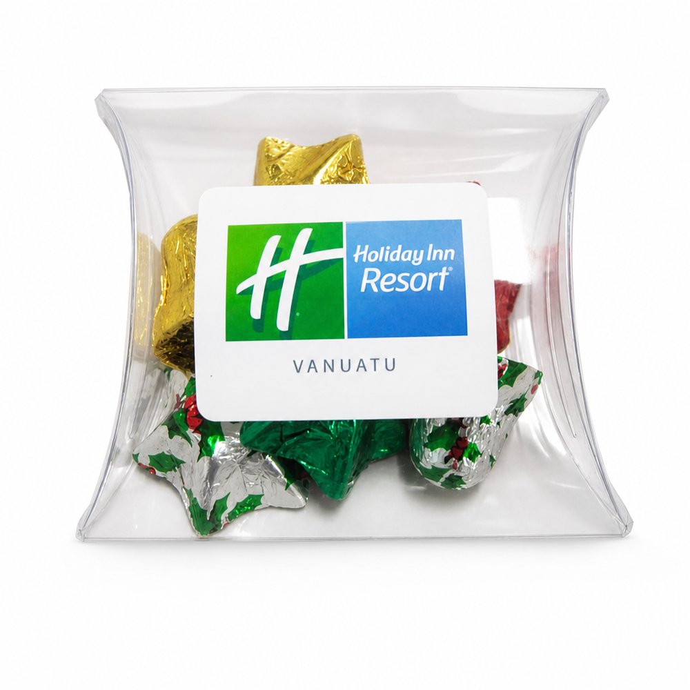 Festive Chocolate Star and Bell Pillow Pack 45g