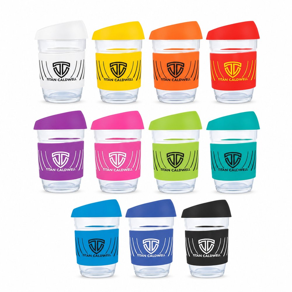 Branded Glass Coffee Cups 320ml — Reusable Keep Cup