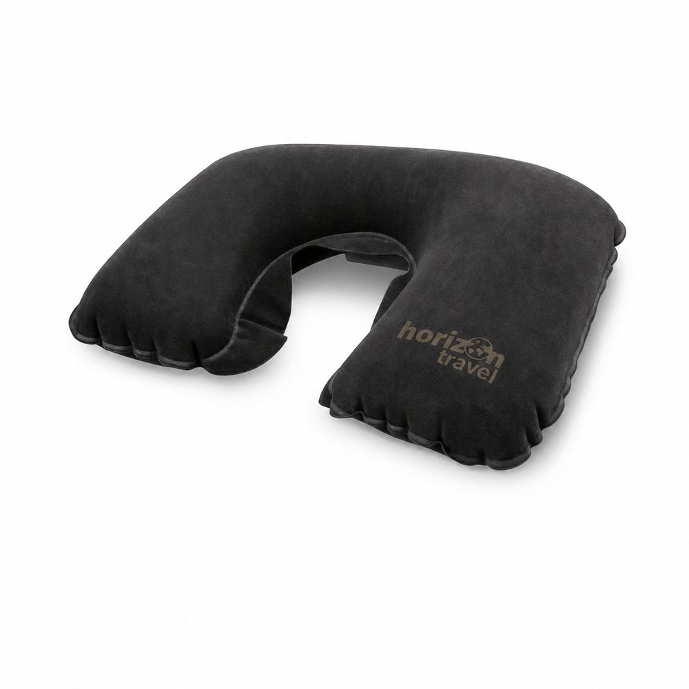 Velvet Inflatable Travel Neck Pillow, Branded