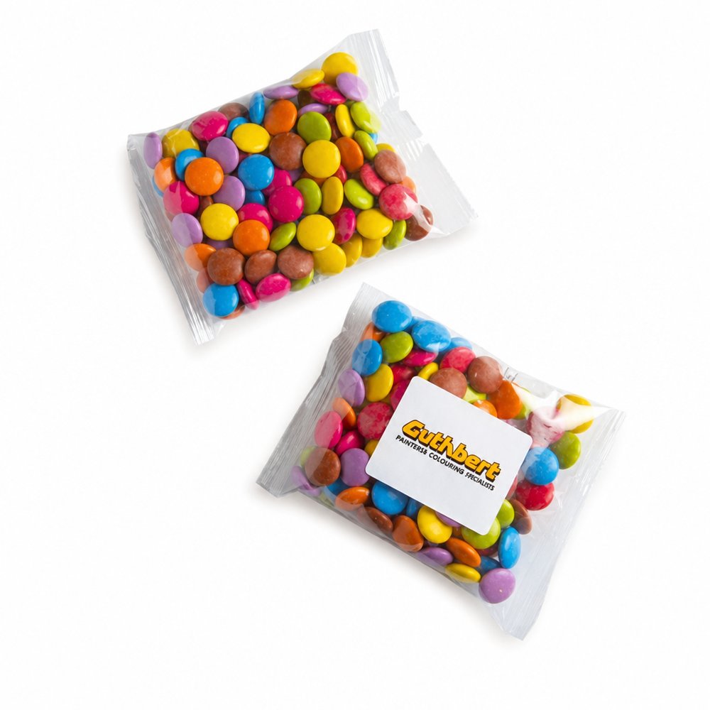 Branded Smarties 100g Bag with Custom Sticker