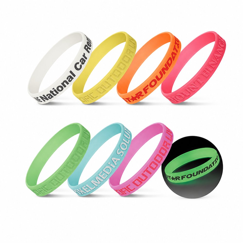 Glow in the Dark Silicone Wristbands, Custom Branded
