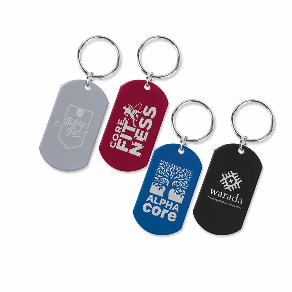 Corporate Featherweight Engraved Metal Keyring