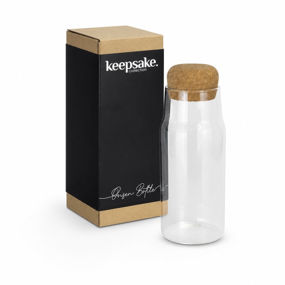 Borosilicate Glass Water Bottle 500ml with Cork Lid