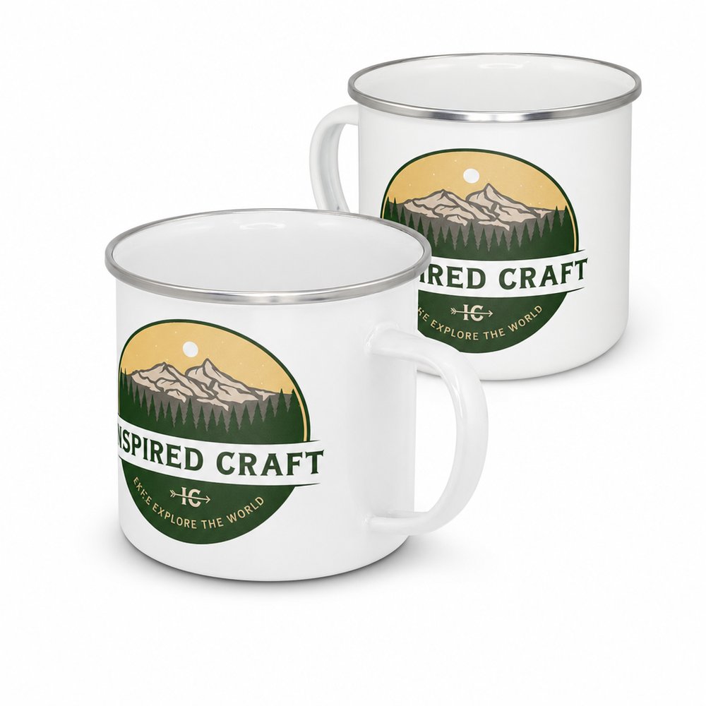 Branded Enamel Camp Mug 500ml — Stainless Steel