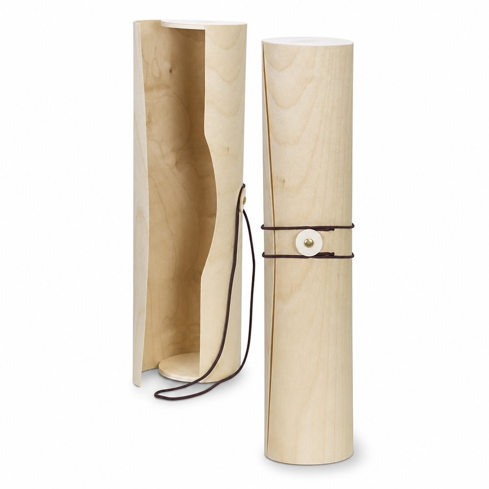Wooden Wine Presentation Tube — Branded Pine Gift Packaging