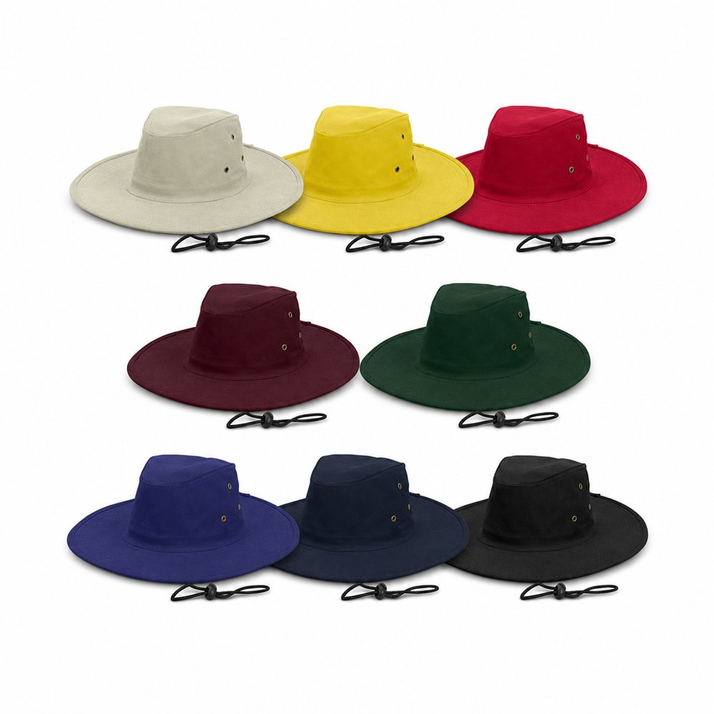 Branded Wide Brim Hat — UPF50 Cotton Twill