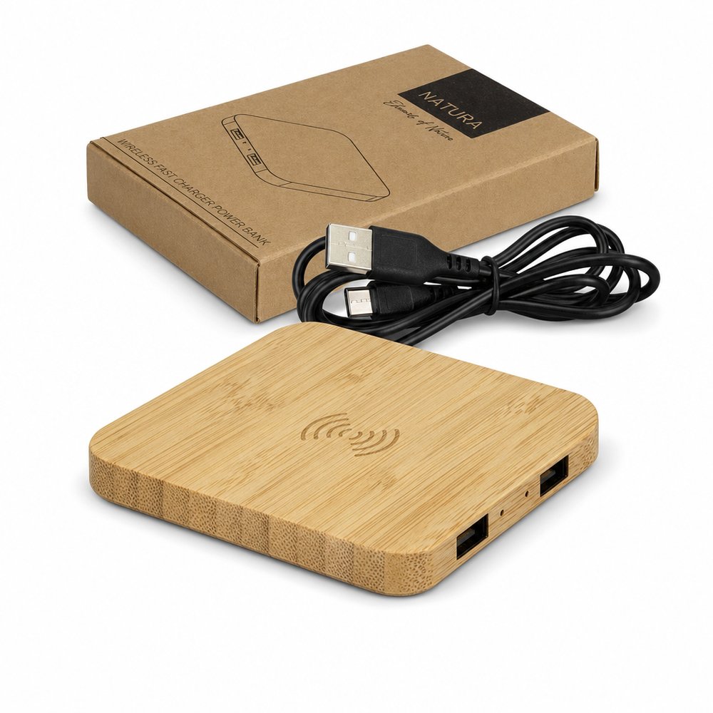 Bamboo Wireless Charging Hub - 15W Fast Charge