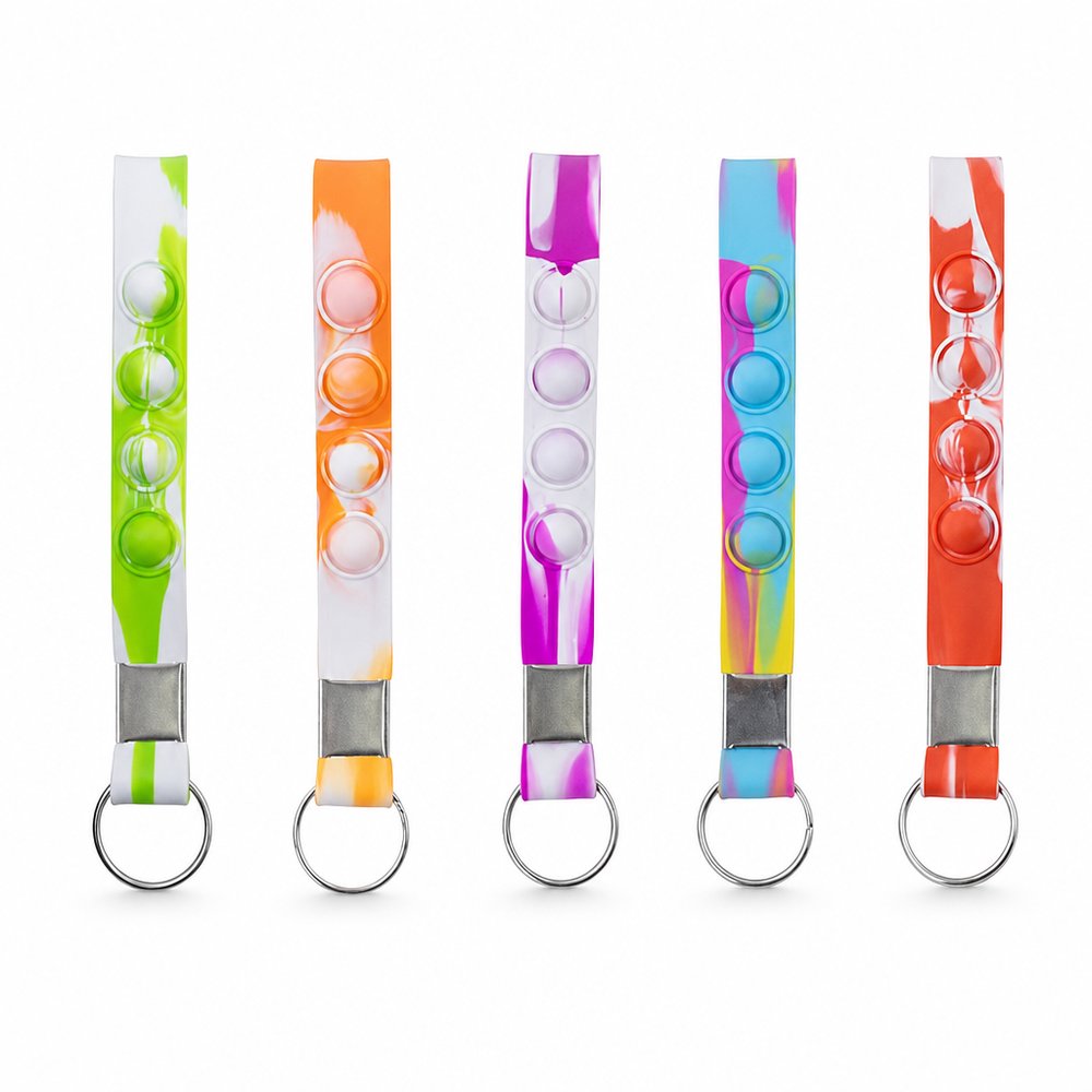 Silicone Popper Keyring with Pad Print Branding