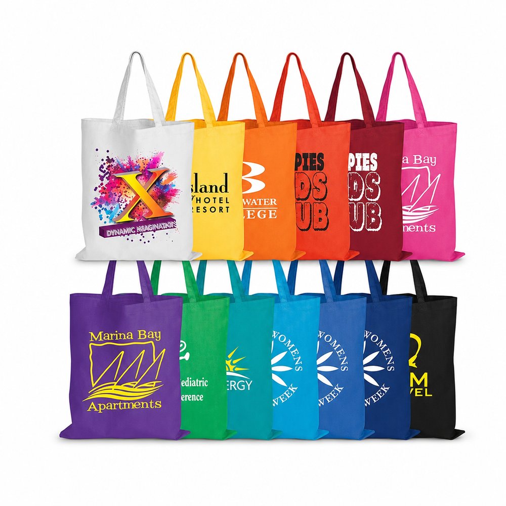 Short Handle Cotton Tote Bag, Custom Printed
