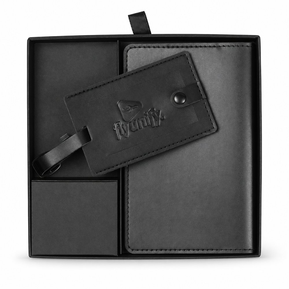 Pineapple Leather Travel Gift Sets (Passport Wallet & Luggage Tag)